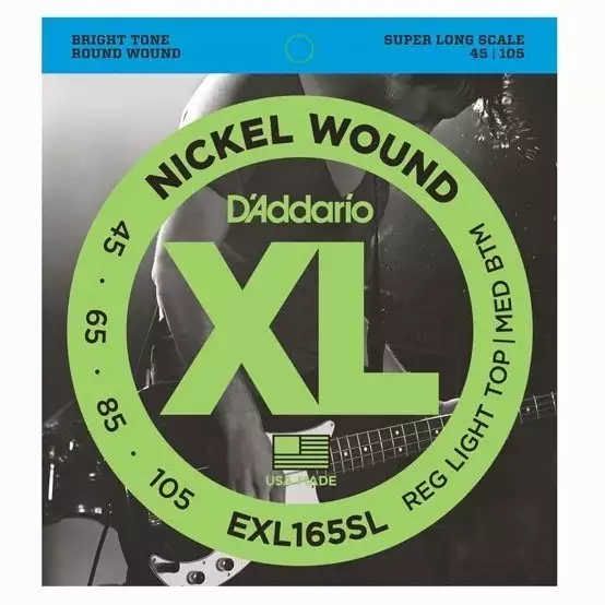 Струни для бас-гітари D'Addario EXL165SL XL Reg Light Top Med Bottom 45-105