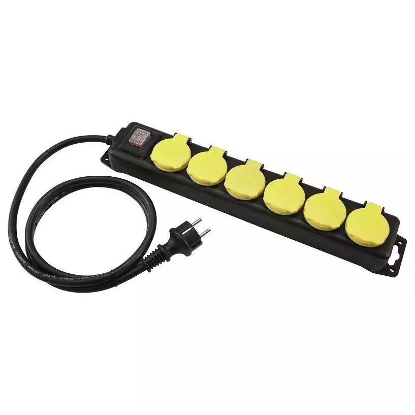 Eurolite Distributor 6-fold IP44 bk 10 m