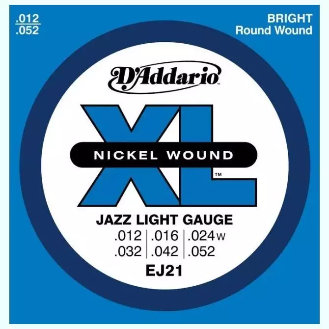 Струны для электрогитары D'Addario EJ21 Nickel XL Jazz Light (12-52) Струны для электрогитары D'Addario EJ21 Nickel XL Jazz Light (12-52)