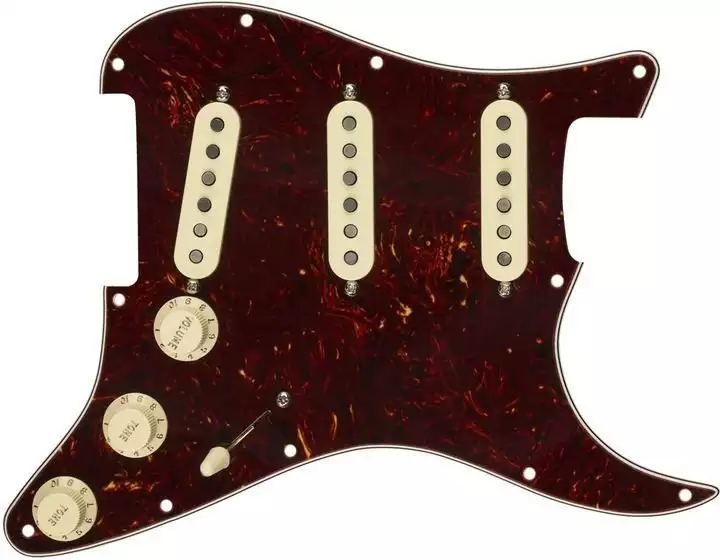 Пикгарды Fender Pre-Wired Strat Pickguard Custom Shop Fat 50's SSS Tortoise Shell Пикгарды Fender Pre-Wired Strat Pickguard Custom Shop Fat 50's SSS Tortoise Shell