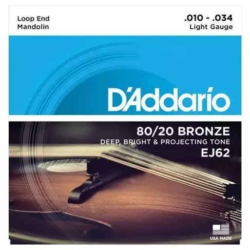 Струны для банджо, мандолины D'Addario EJ62 Mandolin 80/20 Bronze Light (10-34) Струны для банджо, мандолины D'Addario EJ62 Mandolin 80/20 Bronze Light (10-34)