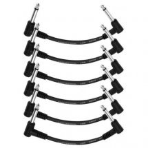 Donner Music Guitar Patch Cable Black 6-Pack 15cm