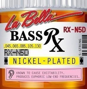 Струны для бас-гитары La Bella Nickel Round Wound RX-N5D, 45-130