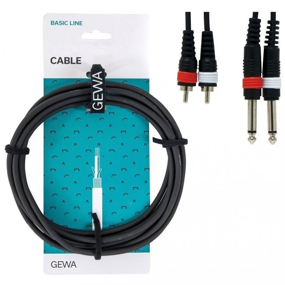 Кабель инсертный Gewa Basic Line 2x Mono Jack 6,3 мм/2x RCA (6 м)