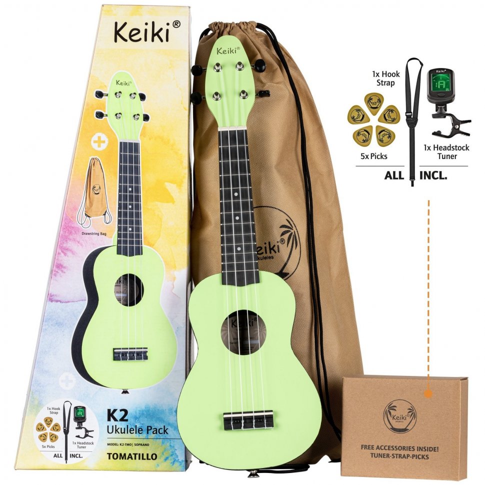 Укулеле Ortega Keiki Pack K2-TMO Sopano, Tomatillo