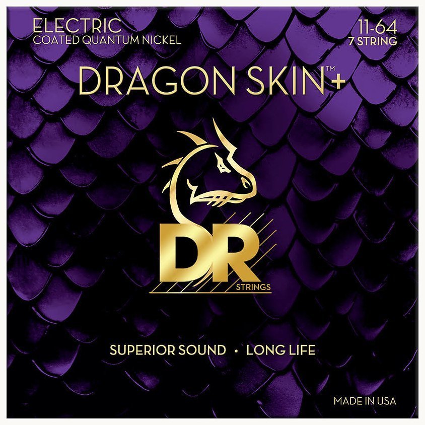 Струни для електрогітари DR Strings Dragon Skin+ Electric - Heavy 7-String (11-64) Струни для електрогітари DR Strings Dragon Skin+ Electric - Heavy 7-String (11-64)