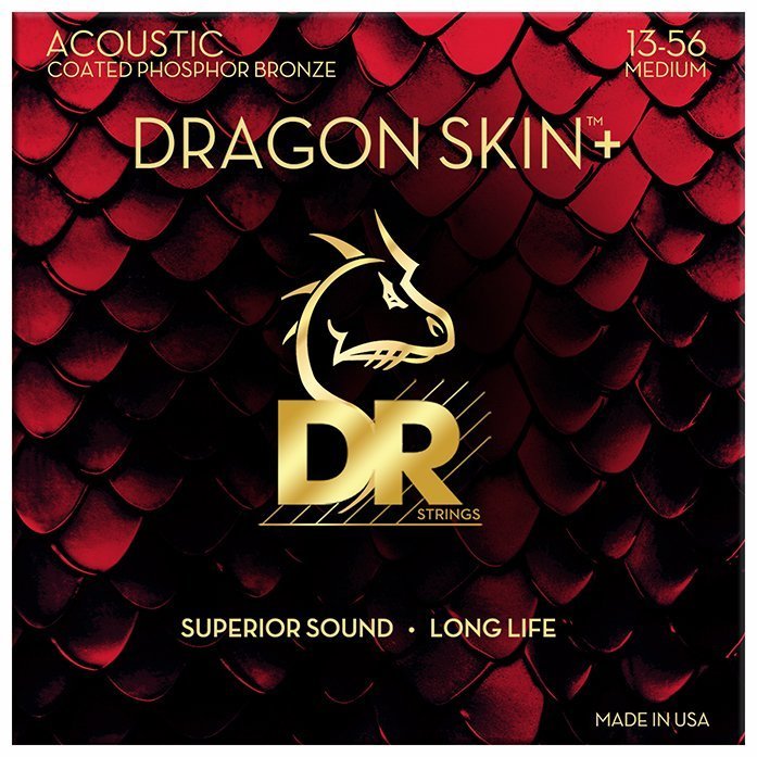 Струны для акустической гитары DR Strings DAP-13 Dragon Skin+ Acoustic Phosphor Bronze - Medium (13-56)