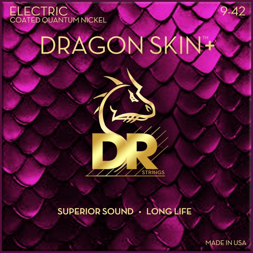 Струны для электрогитары DR Strings DEQ-9 Dragon Skin+ Electric - Light (9-42)