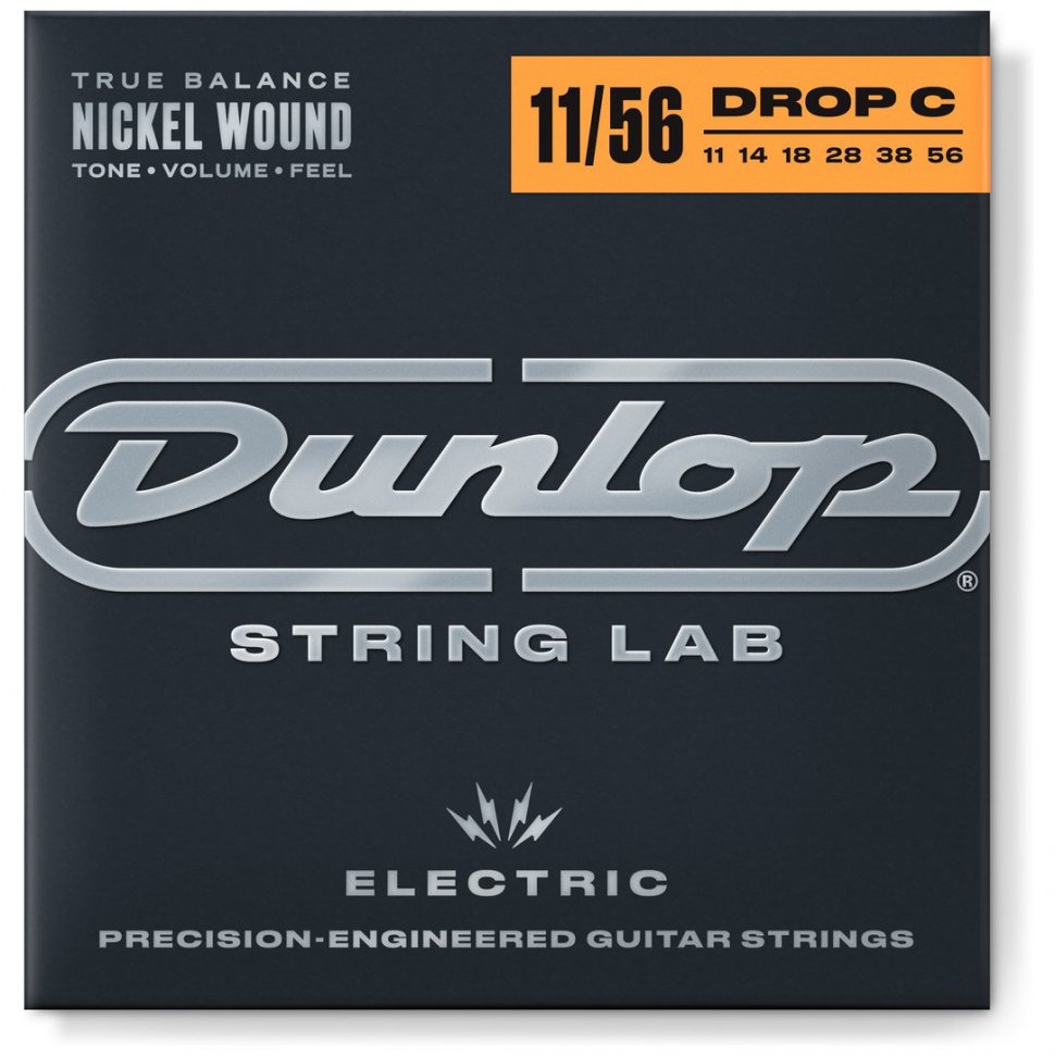 Струны для электрогитары Dunlop Den1156DС Nickel Wound Electric Guitar Strings 11-56 | Drop C