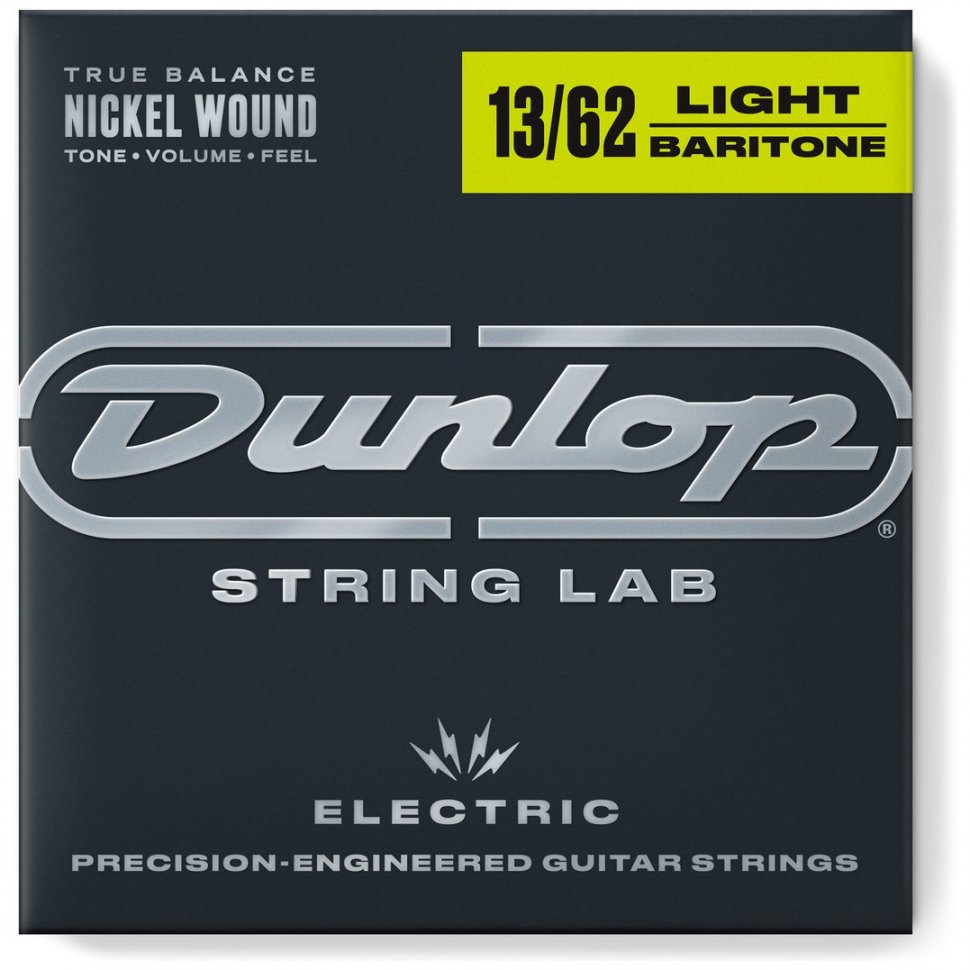 Струни для електрогітари Dunlop Den1362 Nickel Wound Electric Baritone Guitar Strings (13-62)