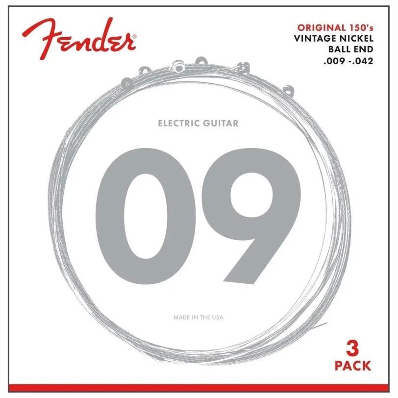 Струни для електрогітари Fender Original 150's 009-.042 Pure Nickel Guitar Strings - 3 Pack Струни для електрогітари Fender Original 150's 009-.042 Pure Nickel Guitar Strings - 3 Pack