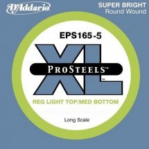  D'Addario EPS165-5 XL Pro Steels Reg Light Top Med Bottom 45-135