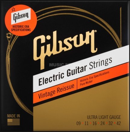 Струны для электрогитары Gibson SEG-HVR9 VINTAGE REISSUE 9-42 ULTRA LIGHT - Фото №128023