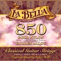 La Bella 850 Elite Gold Nylon, Golden Alloy