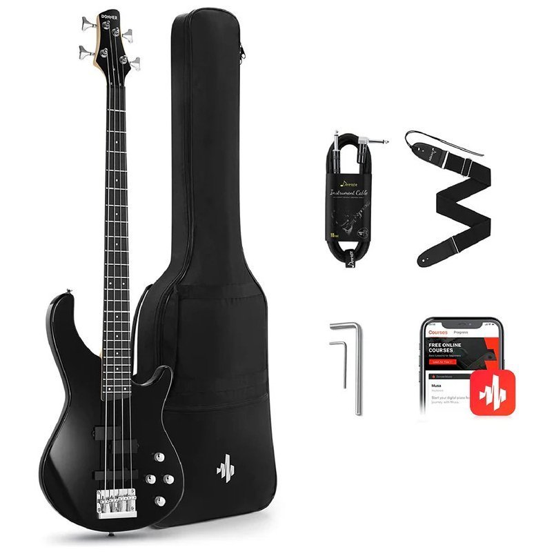 Бас-гітара Donner Music DPJ-100 Electric Bass Guitar Black Бас-гітара Donner Music DPJ-100 Electric Bass Guitar Black