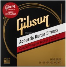 Gibson SAG-CPB12 COATED PHOSPHOR BRONZE ACOUSTIC GUITAR STRINGS 12-53 LIGHT