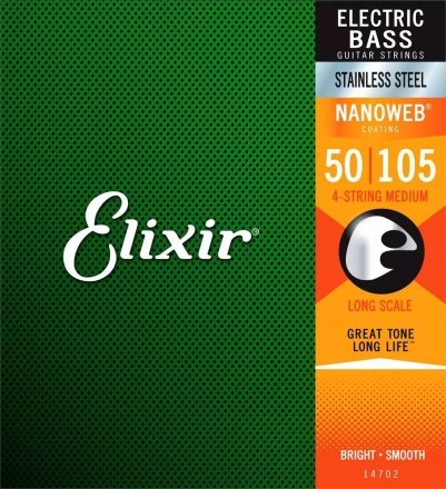 Струны для бас-гитары Elixir 14702 4S M SS - Фото №157418