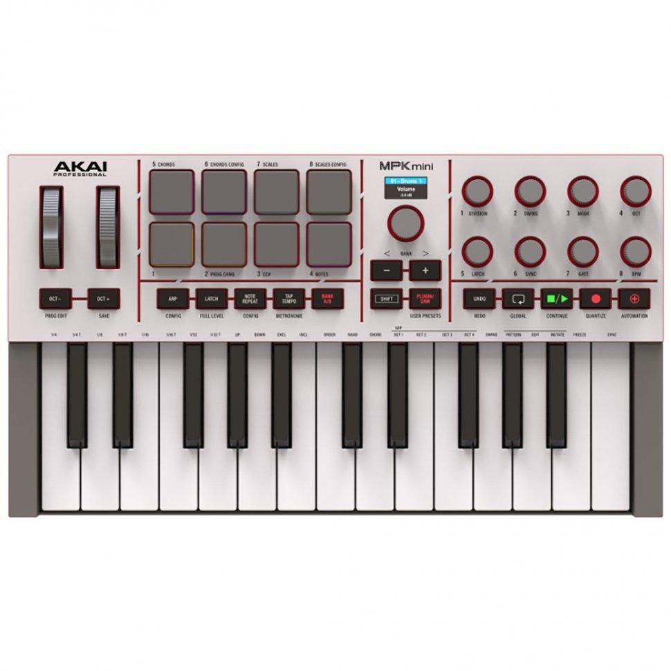 Миди-клавиатура Akai MPK mini 4 White Миди-клавиатура Akai MPK mini 4 White