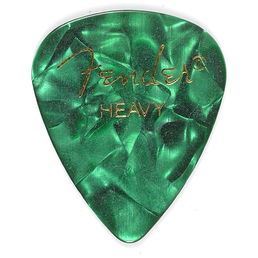 Медиатор Fender 351 Premium Celluloid Green Moto Heavy