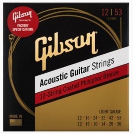 Струни до акустичної гітари Gibson SAG-PB12L Phosphor Bronze Acoustic Guitar Strings 12-String 12-53/12-30 - Фото №128028