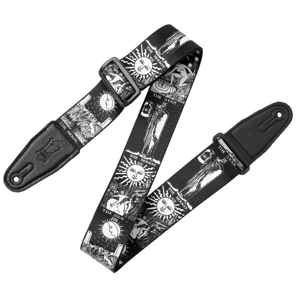 Гітарний ремінь Levy's MP2CVY-003 Clairvoyant Series (Black and White Tarot)