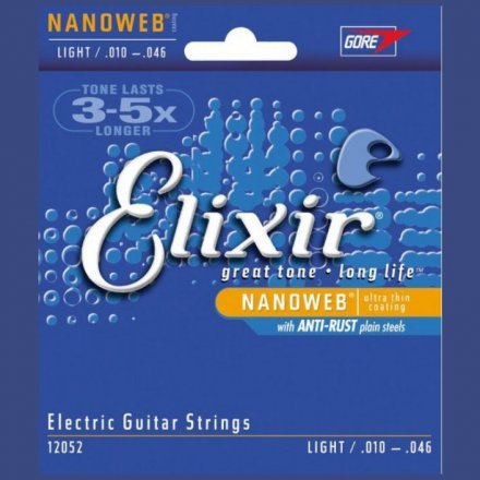Струны для электрогитары Elixir 12052 Nanoweb Nickel Plated Steel Light 10-46 (EL NW L) - Фото №103340