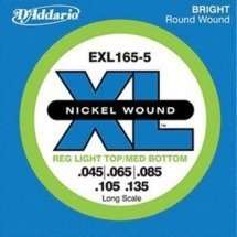 D'Addario EXL165-5 XL Reg Light Top Med Bottom 5 String 45-135