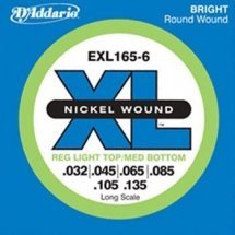 D'Addario EXL165-6 XL Reg Light Top Med Bottom 6 String 32-135