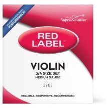 D'Addario Super Sensitive 2105 Red Label Violin String Set - 3/4 Size