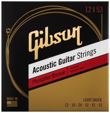 Струни до акустичної гітари Gibson SAG-PB12 PHOSPHOR BRONZE ACOUSTIC GUITAR STRINGS 12-53 ULTRA-LIGHT - Фото №128035