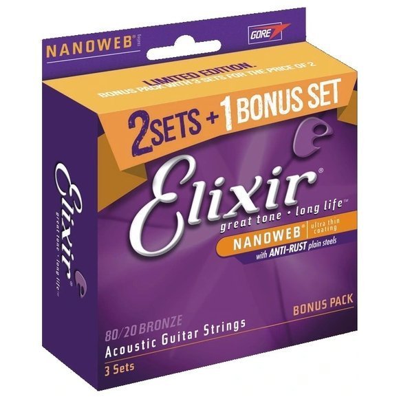 Струны для акустической гитары Elixir AC NW CL (3 Pk) Струны для акустической гитары Elixir AC NW CL (3 Pk)