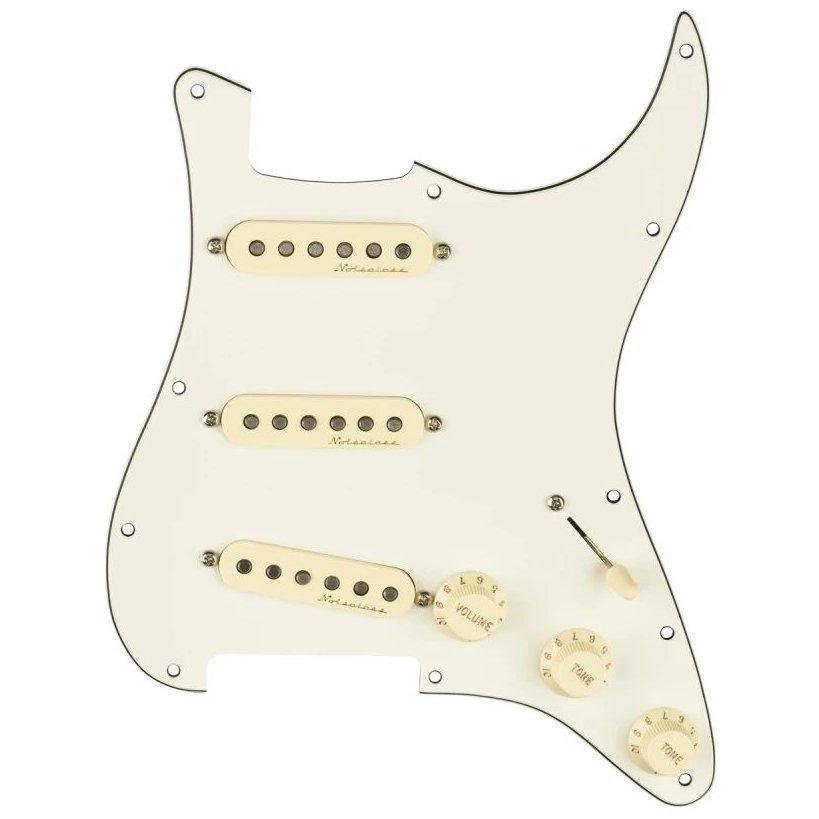 Пикгарды Fender Pre-Wired Strat Pickguard Vintage Noiseless White Пикгарды Fender Pre-Wired Strat Pickguard Vintage Noiseless White