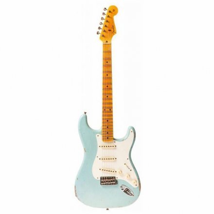 Электрогитара Fender Custom Shop 1957 Stratocaster Relic Faded Aged Daphne Blue Heavy Relic Super Faded Aged 3-Color Sunburst - Фото №140163