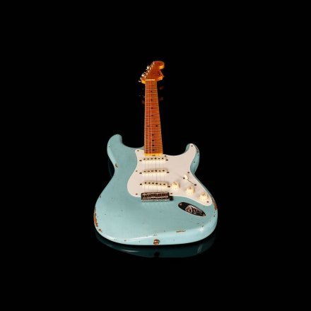Электрогитара Fender Custom Shop 1957 Stratocaster Relic Faded Aged Daphne Blue Heavy Relic Super Faded Aged 3-Color Sunburst - Фото №140166