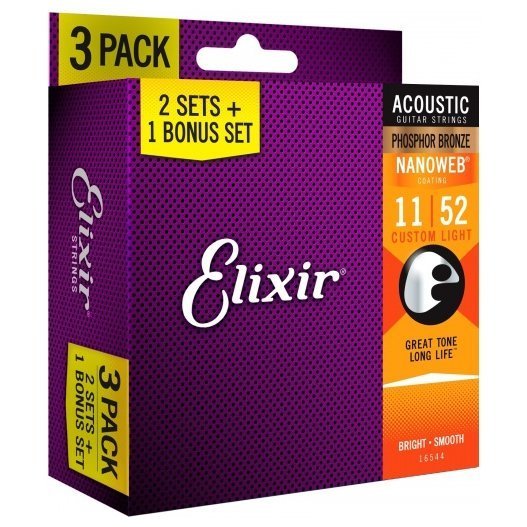 Струни для акустичної гітари Elixir PB NW CL (3 Pk)