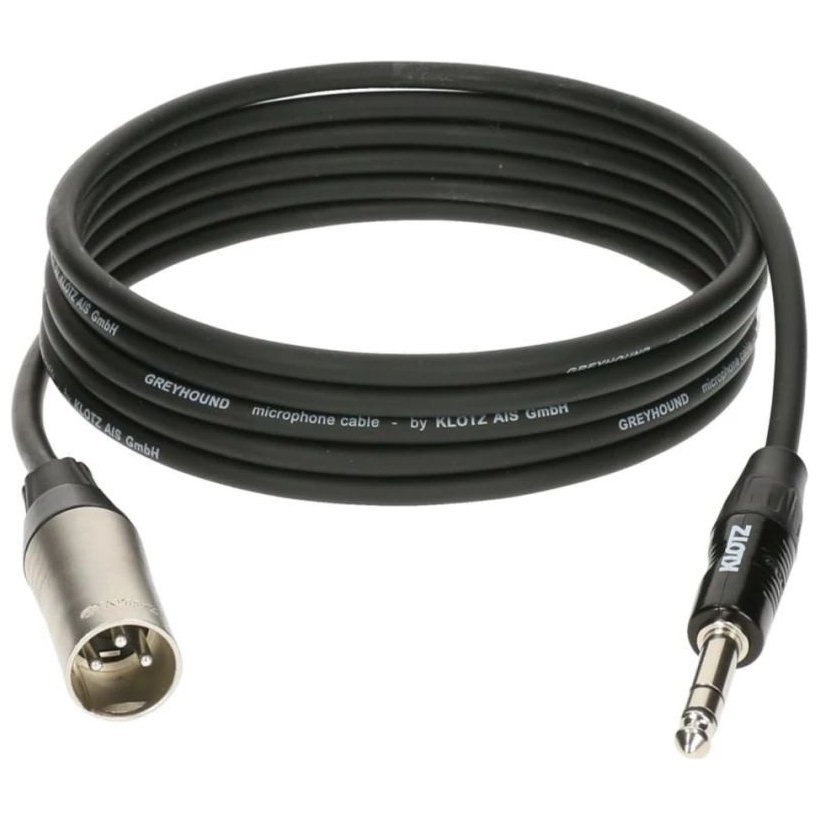 Кабель микрофонный Klotz GRG1M GREYHOUND MICROPHONE CABLE MALE XLR BALANCED JACK 3 M