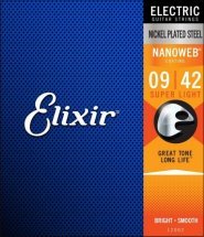  Elixir 12002 Nanoweb Nickel Plated Steel Super Light 9-42 (EL NW SL)