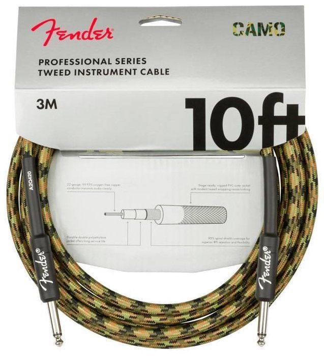 Кабель инструментальный Fender Cable Professional Series 10' Woodland Camo