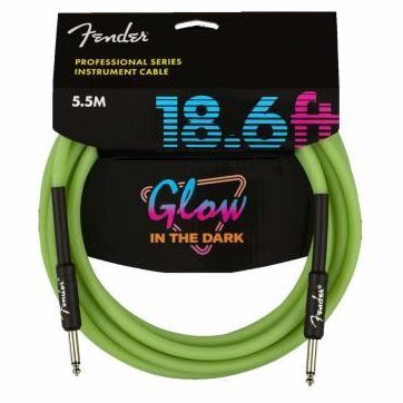 Кабель инструментальный Fender Cable Professional Series 18.6&#039; Glow In Dark Green - Фото №141063