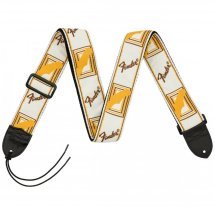Fender 2 Monogrammed White Brown Yellow Strap