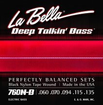 La Bella Deep Talkin Bass Black Nylon Tape 760N-B, 60-135