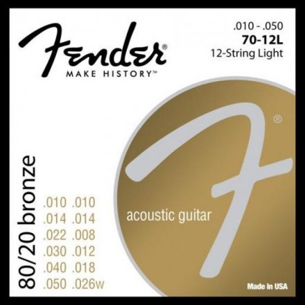 Струни до акустичної гітари Fender 70-12L - Фото №102059