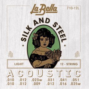 Струни для акустичної гітари La Bella Silk And Steel 710-12L, 10-51 Струни для акустичної гітари La Bella Silk And Steel 710-12L, 10-51