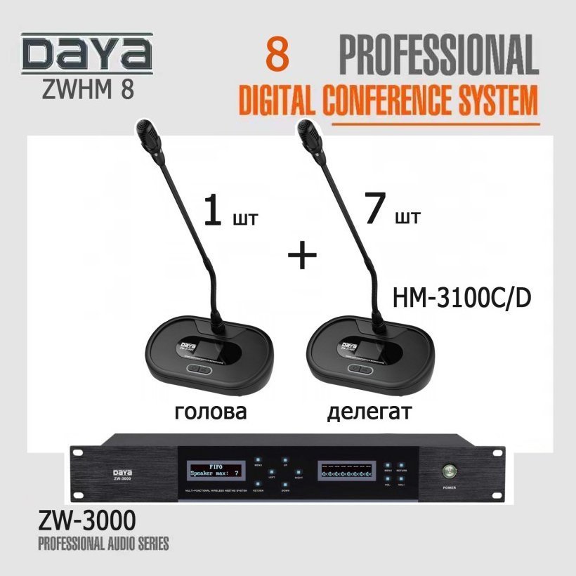 Комплект конференц-системы Daya ZWHM 8