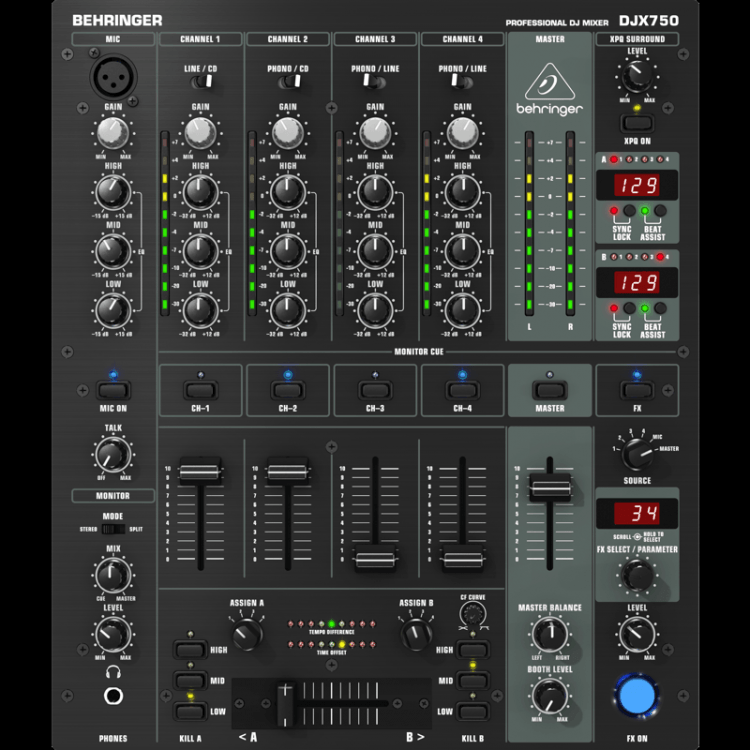 DJ микшер Behringer DJX 750 - купить DJ микшеры в магазине