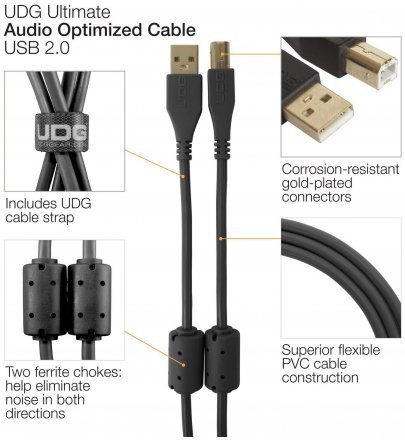 Кабель UDG Ultimate Audio Cable USB 2.0 AB Black Straight 1m - Фото №132163