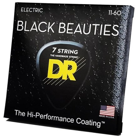 Струны для электрогитары DR STRINGS Black Beauties Electric - Extra Heavy 7-String (11-60) - Фото №154744