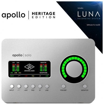 Звуковая карта Universal Audio Apollo Solo Heritage Edition (Desktop/Mac/Win/TB3) - Фото №132747