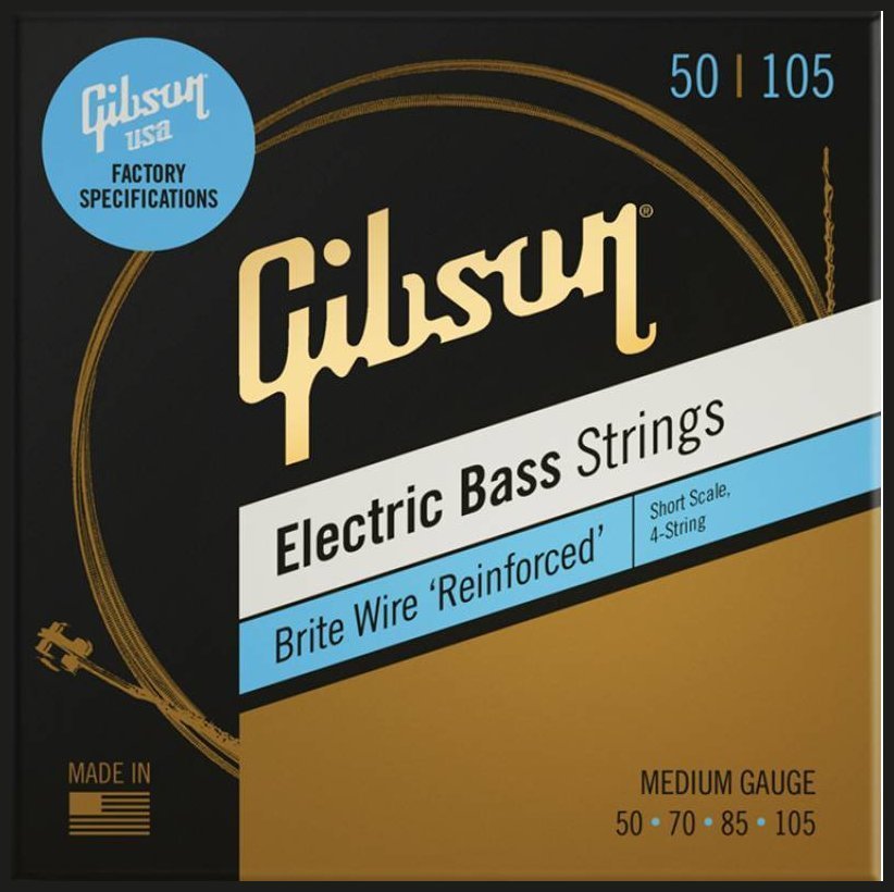Струны для бас-гитары Gibson Sbg-Ssm Short Scale Bright Wire Bass Strings Medium