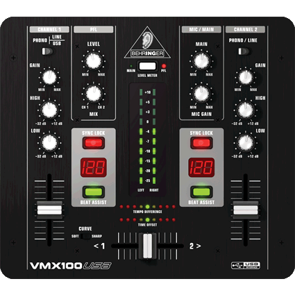 DJ мікшер Behringer VMX-100 USB - Фото №88341
